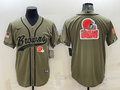 Men's Cleveland Browns Olive 2021 Salute To Service Limited Player Jerseys