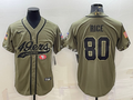 Men's San Francisco 49ers Jerry Rice #80 Olive 2022 Salute To Service Retired Player Limited Jerseys Joint Edition