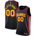 Men's Atlanta Hawks Black Swingman Custom Jerseys - Statement Edition