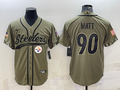 Men's Pittsburgh Steelers T.J. Watt #90 Olive 2022 Salute To Service Limited Jerseys Joint edition