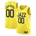 Men's Utah Jazz Gold Swingman Custom Jerseys - Icon Edition