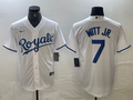 Men's Kansas City Royals Bobby Witt Jr. #7 White Home Replica Player Jerseys