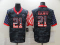 Men's Dallas Cowboys Ezekiel Elliott #21 Gray Camouflage Game Player Jerseys