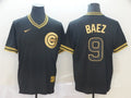 Men's Chicago Cubs Javier Baez #9 Black Replica Player Jerseys