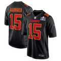 Men's Kansas City Chiefs Patrick Mahomes #15 Black Super Bowl LVIII Carbon Fashion Game Player Jerseys