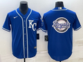 Men's Kansas City Royals Blue Alternate Replica Team Logo Jerseys
