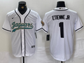 Men's Jacksonville Jaguars Travis Etienne Jr #1 White Game Jerseys