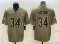 Men's Chicago Bears Walter Payton #34 Olive 2022 Salute To Service Limited Jerseys