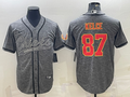 Men's Kansas City Chiefs Travis Kelce #87 Grey Game Jerseys Joint Edition
