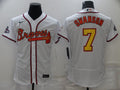 Men's Atlanta Braves Dansby Swanson #7 White Replica Jerseys Champion Edition