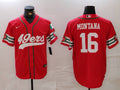 Men's San Francisco 49ers Joe Montana #16 Scarlet Game Player Jerseys