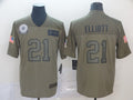 Men's Dallas Cowboys Ezekiel Elliott #21 Brown Game Jerseys