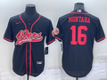 Men's San Francisco 49ers Joe Montana #16 Black Game Jerseys Joint Edition