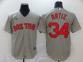 Men's Boston Red Sox David Ortiz #34 Gray Replica Baseball Jerseys