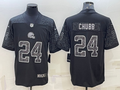 Men's Cleveland Browns Nick Chubb #24 Black RFLCTV Limited Jerseys