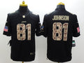 Men's Detroit Lions Calvin Johnson #81 Black Game Jerseys