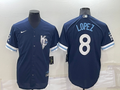 Men's Kansas City Royals Nicky Lopez #8 Navy Replica Baseball Jerseys