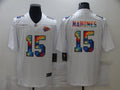 Men's Kansas City Chiefs Patrick Mahomes #15 White Alternate Game Jerseys