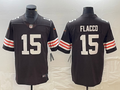 Men's Cleveland Browns Joe Flacco #15 Brown Game Player Jerseys