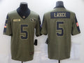 Men's San Francisco 49ers Trey Lance #5 Brown Game Jerseys