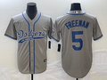 Men's Los Angeles Dodgers Freddie Freeman #5 Gray Player Jerseys Joint Edition