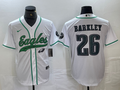 Men's Philadelphia Eagles Saquon Barkley #26 White Player Jerseys Joint Edition