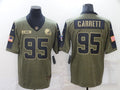 Men's Cleveland Browns Myles Garrett #95 Olive Game Player Jerseys