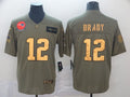 Men's New England Patriots Tom Brady #12 Brown Game Player Jerseys
