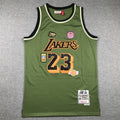 Men's Los Angeles Lakers LeBron James #23 Army Green 2018-19 Hardwood Classics Swingman Jerseys
