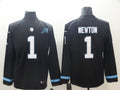 Men's Carolina Panthers #1 Cam Newton Black Player Game Jerseys