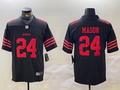 Men's San Francisco 49ers Jordan Mason #24 Black Player Game Jerseys