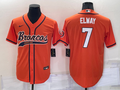 Men's Denver Broncos John Elway #7 Orange Game Jerseys Joint Edition