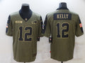 Men's Buffalo Bills Jim Kelly #12 Brown Game Jerseys