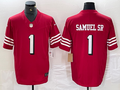 Men's San Francisco 49ers Deebo Samuel Sr #1 Scarlet Alternate Vapor F.U.S.E. Limited Jerseys