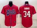 Men's Buffalo Bills Thurman Thomas #34 Red Game Jerseys Joint Edition
