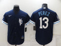 Men's Kansas City Royals Salvador Perez #13 Navy Replica Baseball Jerseys