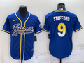 Men's Los Angeles Rams Matthew Stafford #9 Blue Game Jerseys Joint Edition
