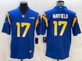 Men's Los Angeles Rams Baker Mayfield #17 Blue Game Jerseys