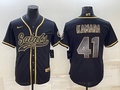 Men's New Orleans Saints Alvin Kamara #41 Black Game Player Jerseys Joint Edition