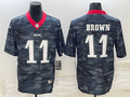 Men's Philadelphia Eagles A.J. Brown #11 Grey Camouflage Game Jerseys