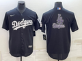 Men's Los Angeles Dodgers Black Authentic Patch Jerseys