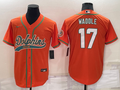 Men's Miami Dolphins Jaylen Waddle #17 Orange Game Jerseys Joint Edition