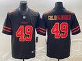 Men's San Francisco 49ers Gold Blooded #49 Black Game Jerseys