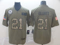 Men's Dallas Cowboys Ezekiel Elliott #21 Brown Authentic Game Jerseys