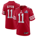 Men's San Francisco 49ers Brandon Aiyuk #11 Scarlet Super Bowl LVIII Game Jerseys