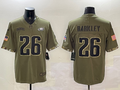 Men's Philadelphia Eagles Saquon Barkley #26 Olive Salute To Service Game Jerseys