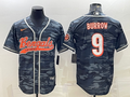 Men's Cincinnati Bengals Joe Burrow #9 Grey Camouflage Fashion Game Jerseys