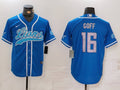 Men's Detroit Lions Jared Goff #16 Blue Player Jerseys