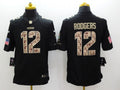Men's Green Bay Packers #12 Aaron Rodgers Black Team Game Jerseys