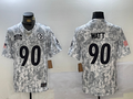 Men's Pittsburgh Steelers T.J. Watt #90 Arctic Camo 2024 Salute to Service Limited Jerseys